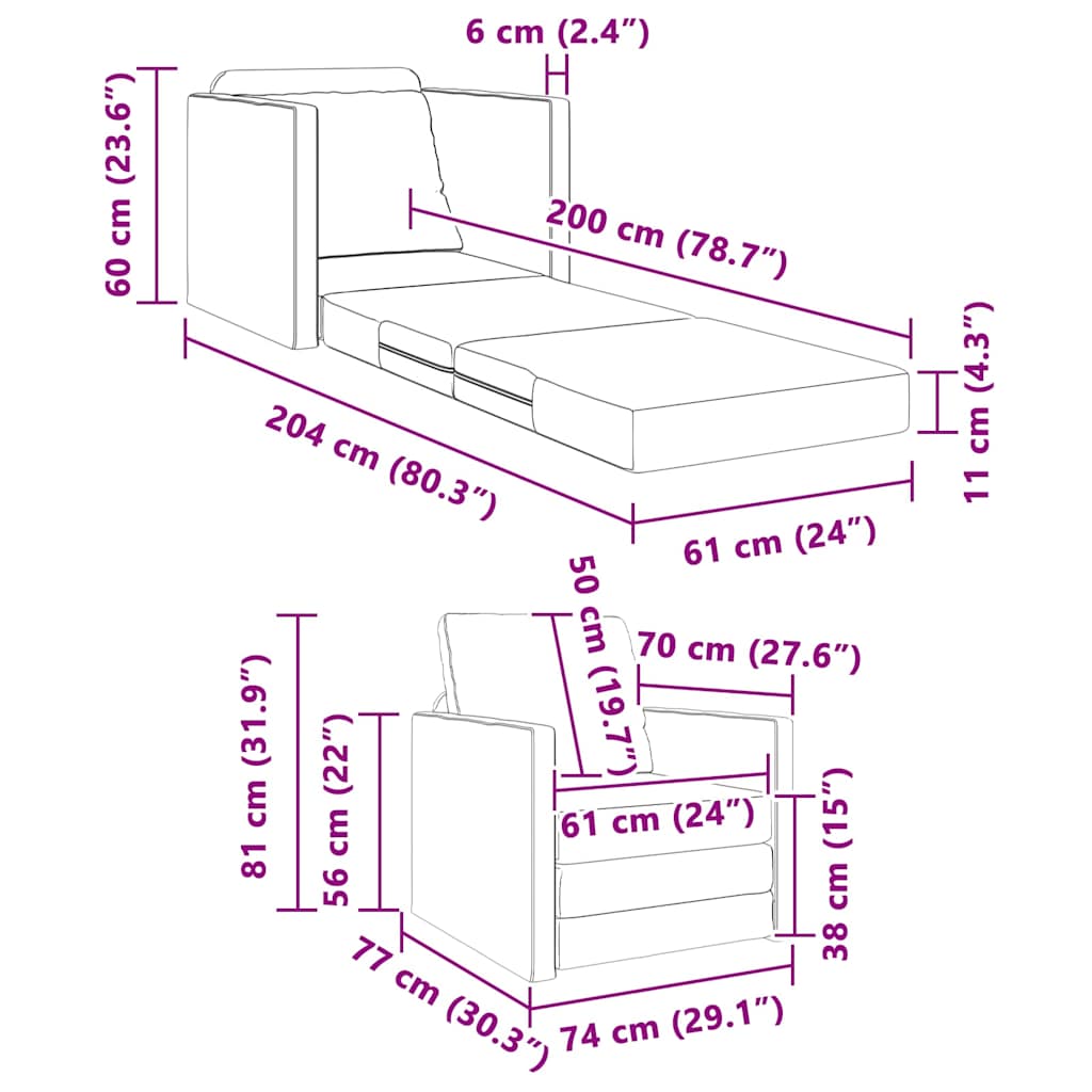 Canapé convertible en tissu